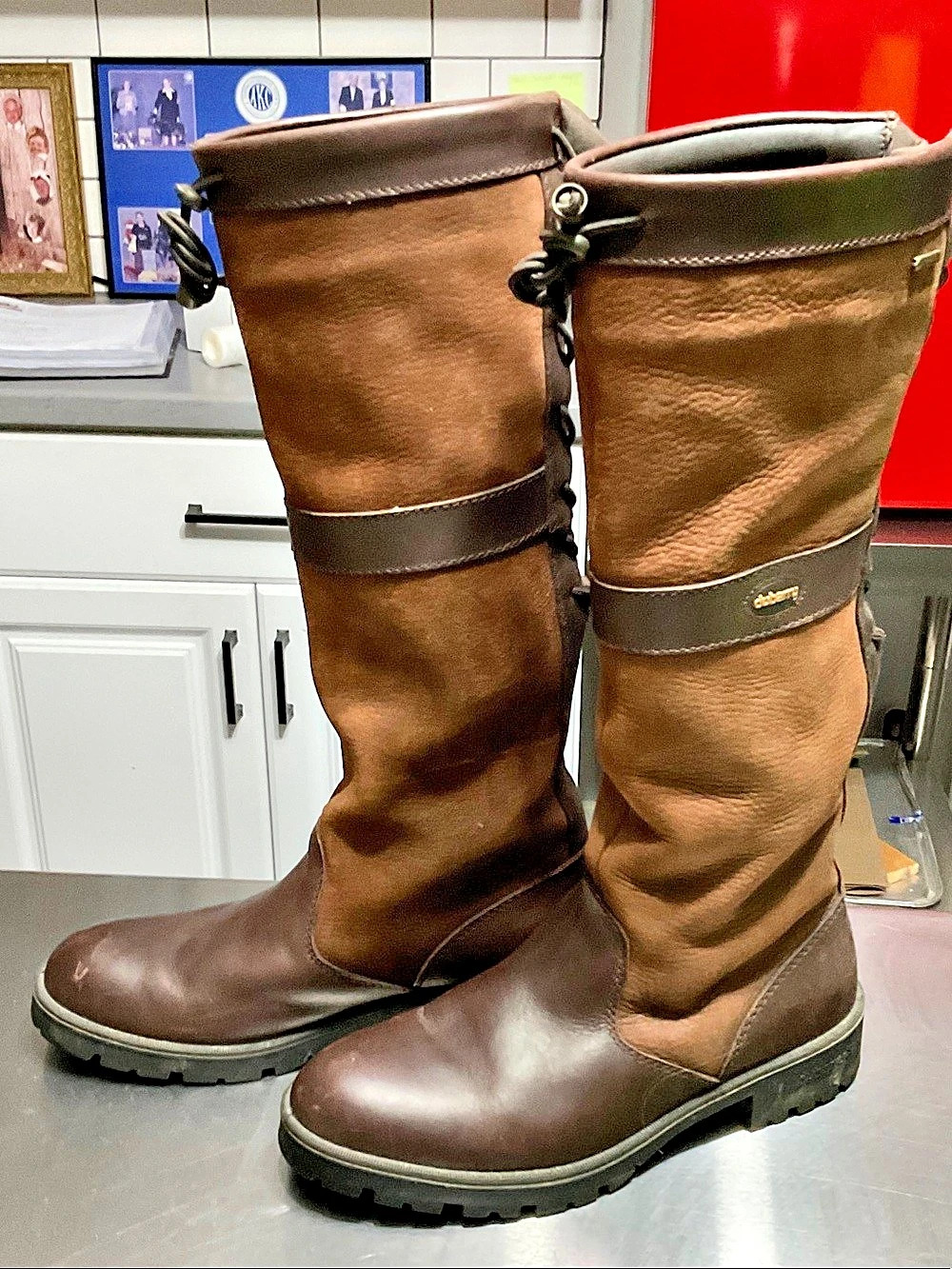 Sorel Tall Leather-Look Winter Boots Brown